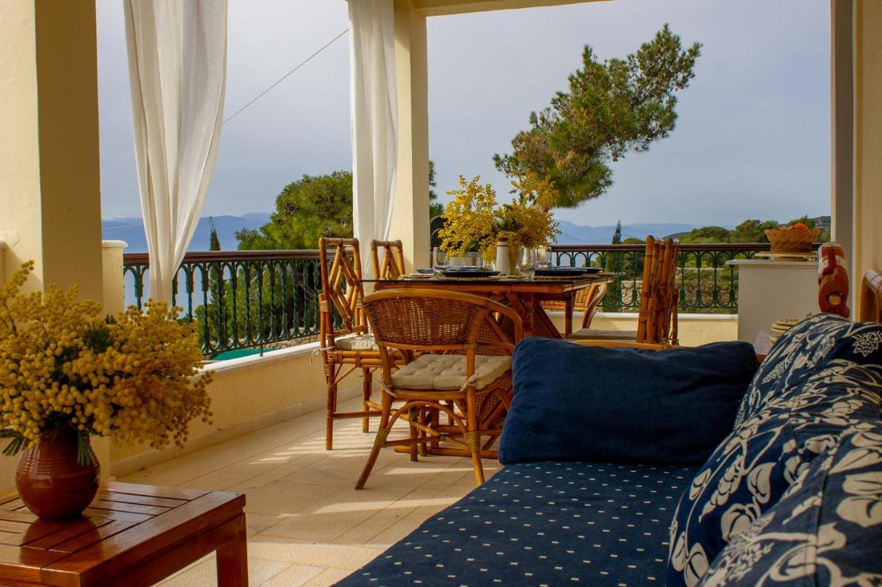 House With Amazing Ocean View And Patio - Pool Villa Pórto Héli Kültér fotó