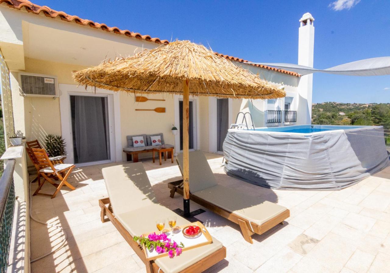 House With Amazing Ocean View And Patio - Pool Villa Pórto Héli Kültér fotó